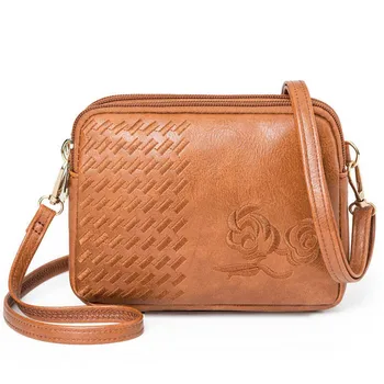 

New Three Compartments Crossbody Bags for Women Fashion Small Shoulder Bag Embroidery Ladies Handbags Designer Purse