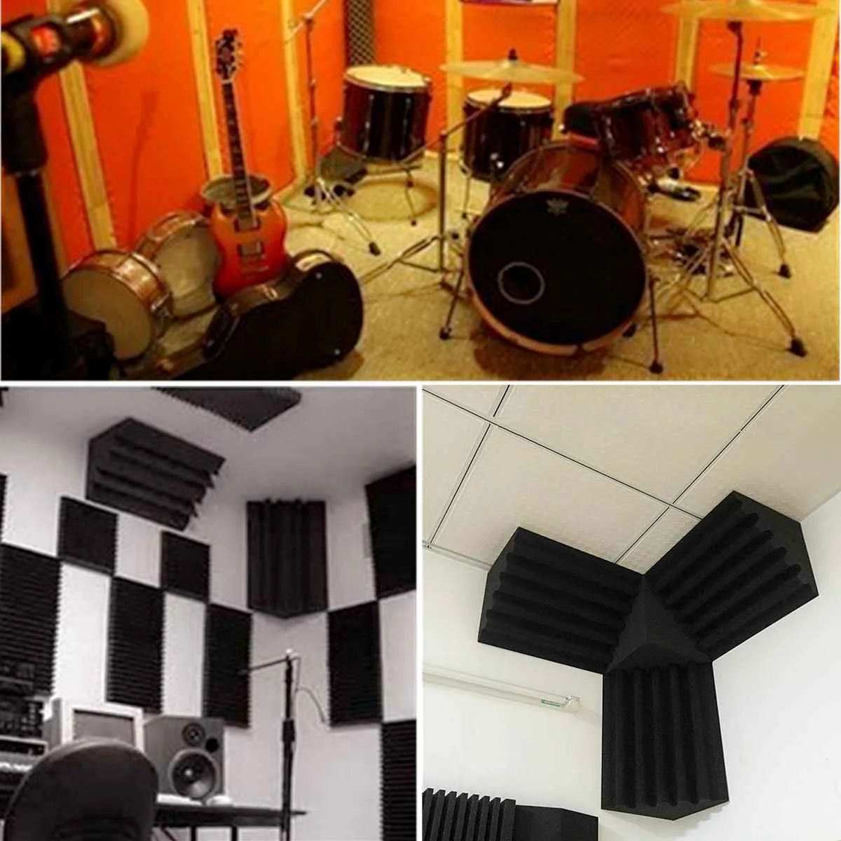 24x12x12 см Мини угловая Звукопоглощающая пена хлопок Угловые басовые ловушки студийная пенная панель Звукопоглощающая акустическая обработка