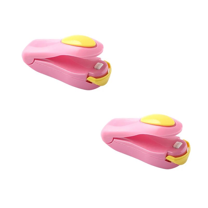 2Pink Bag clip Микро-термоусадочная машина, зажим для вакуумной упаковки пищевых чипсов, арахисовая пластиковая упаковка, зажим для кухонных принадлежностей, цветной ручной - Цвет: 2Pink Bag clip