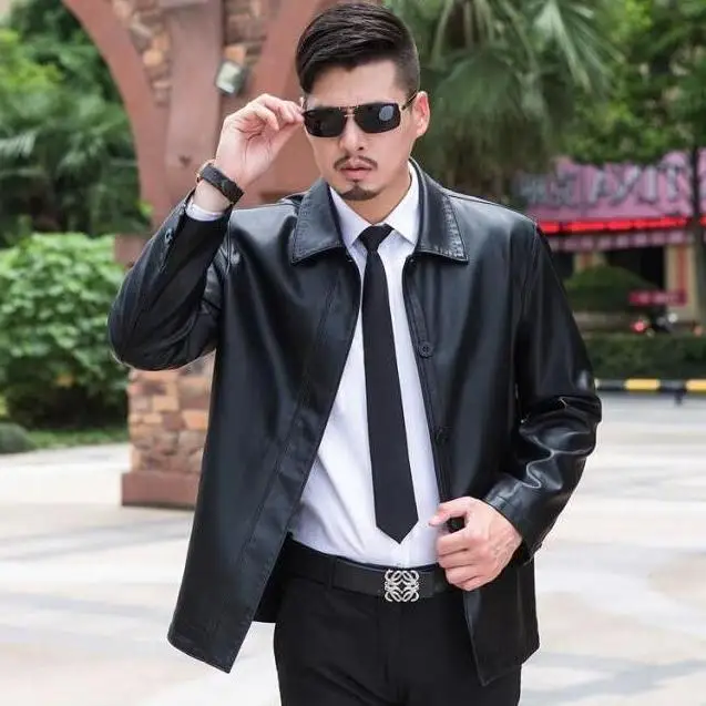 

Shipping 2023 New Free Autumn Casual Men's Jackets Locomotive Style Mens Lapel Leather Coats M-XXXL