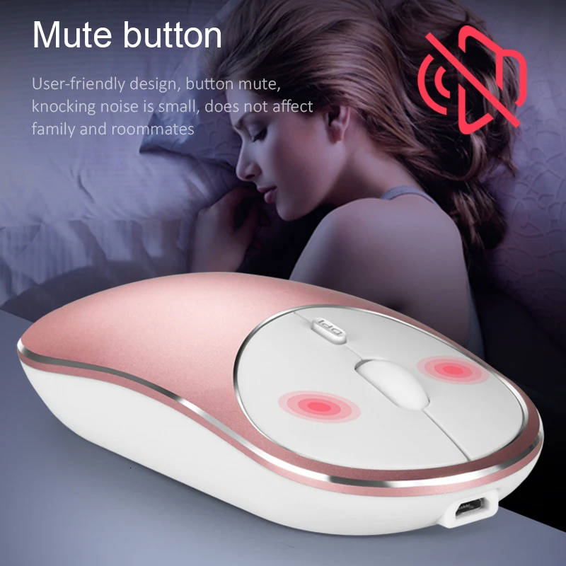 Bluetooth Wireless Silent Mouse Rechargeable Portable Computer Ergonomic Optical USB 3D Mause For PC Notebook Laptop Macbook Air