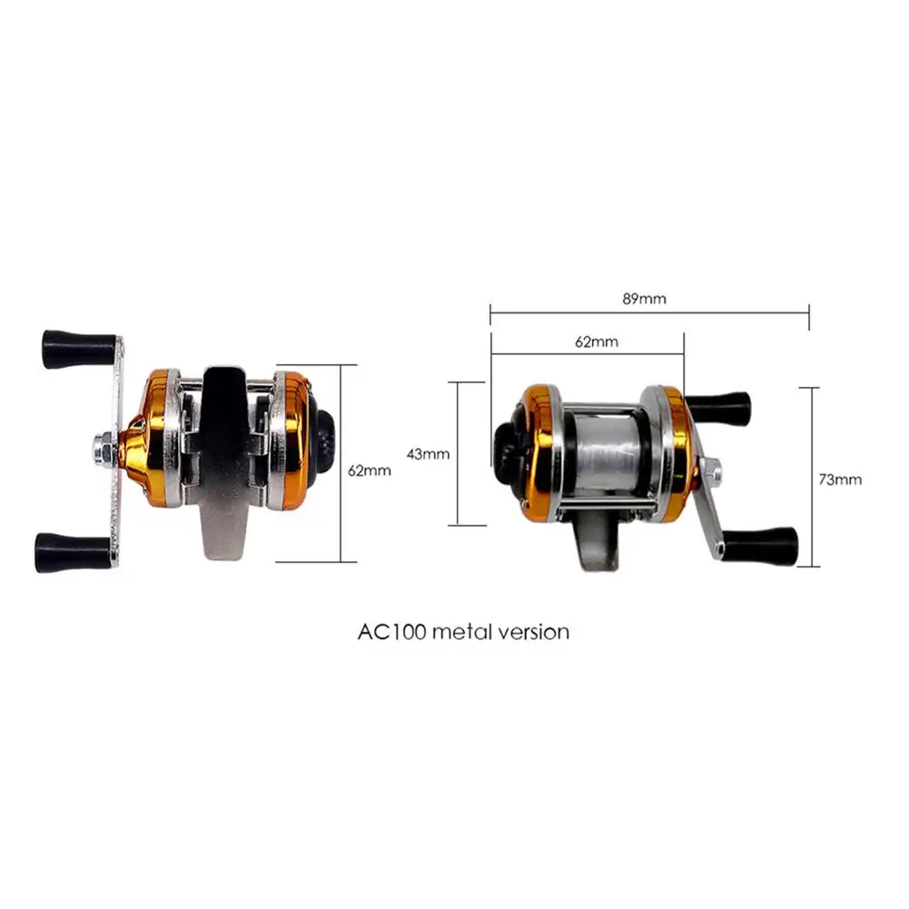 Mini Winter Ice Fishing Reel Baitcasting Double Rocker Bait Casting Fishing Reel Gold Blue Smooth Handle High Braking Strength Mini Winter Ice Fishing Reel Baitcasting Double Rocker Bait Casting Fishing Reel Gold Blue Smooth Handle High Braking Strength