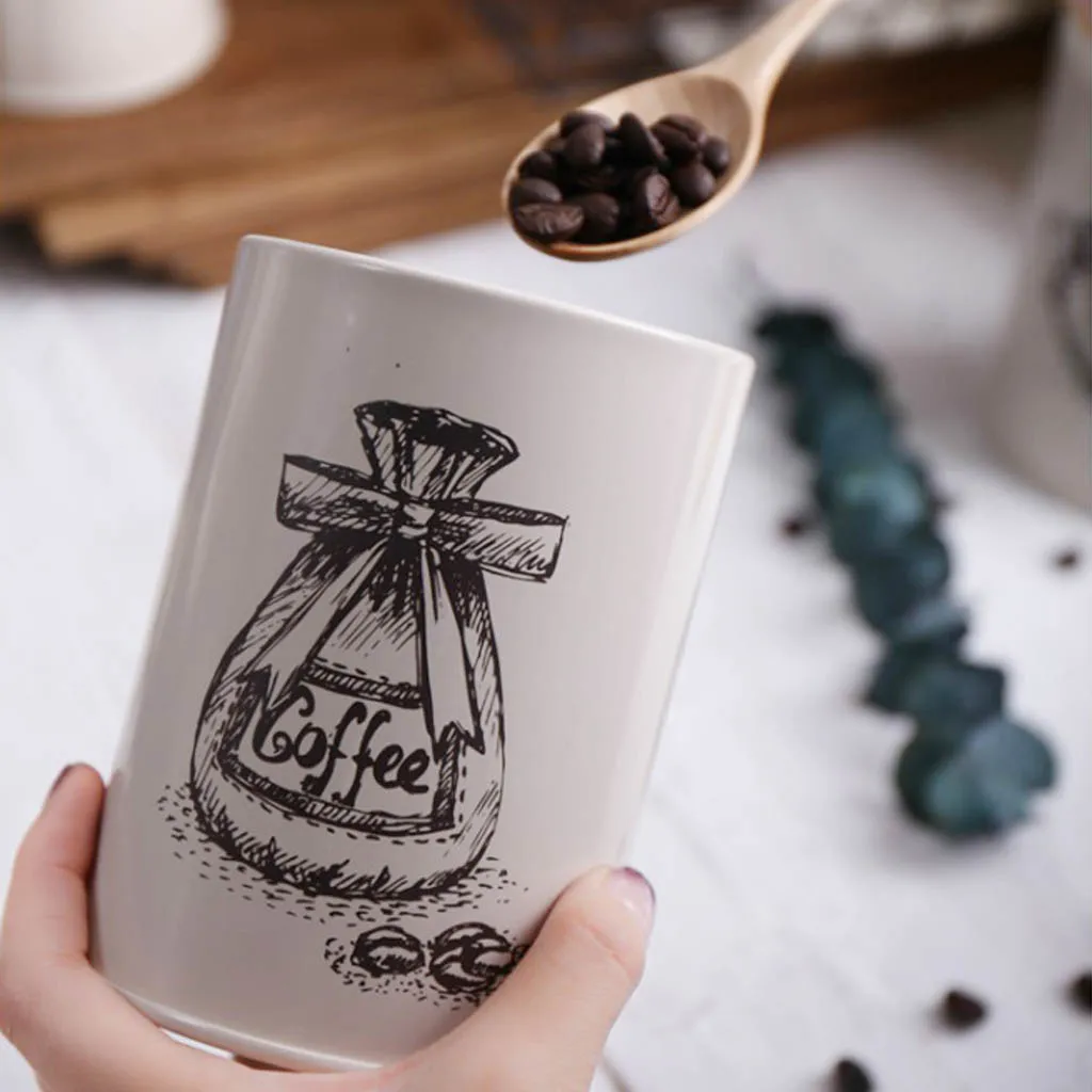 3Pcs/Set Retro Home Tea Time Kitchen Coffee Tea Sugar Container Jars Tin Metal Jar for Office Home Restaurant Tea Room Storage 4