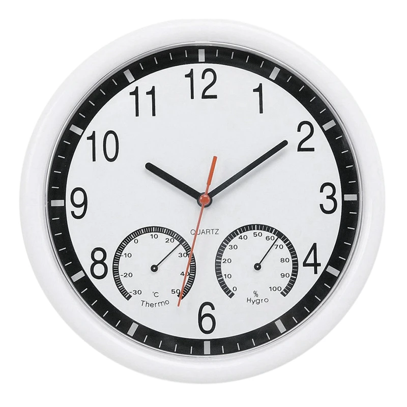 

Quartz Stone Clock Silent Wall Clock Accurate Thermometer Humidity Indoor Outdoor Pool Patio