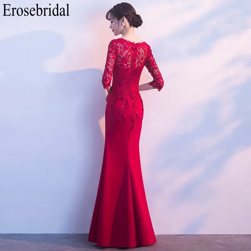 Erosebridal вечернее платье с длинными рукавами для женщин красные элегантные платья