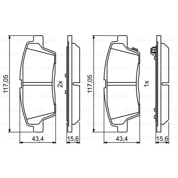 Колодки тормозные KIA QUORIS/HYUNDAI GENESIS задние BOSCH 098649