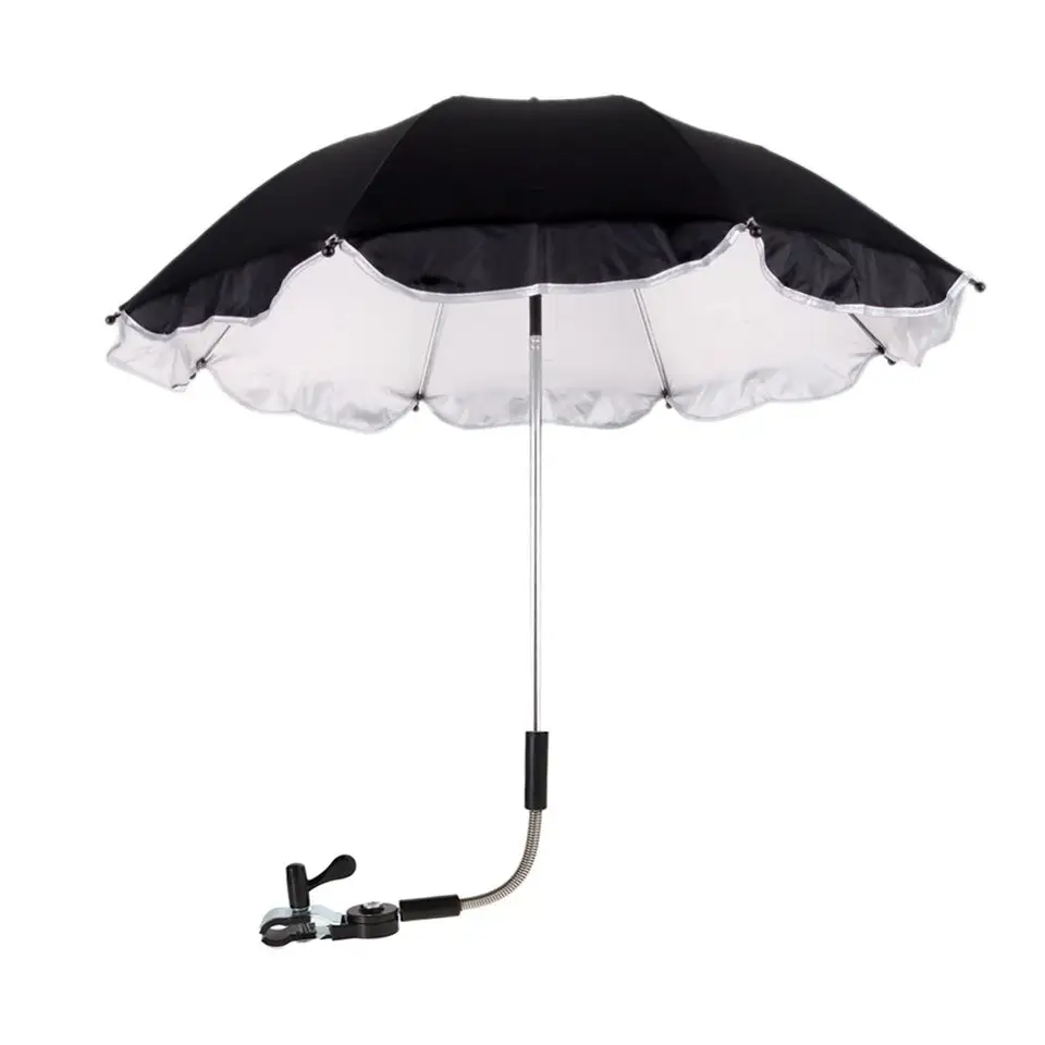 black pram parasol