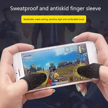 

10pcs Mobile Game Controller Fingertip Gloves Anti-slip Breathable Phone Game Fingertip Cover, Black