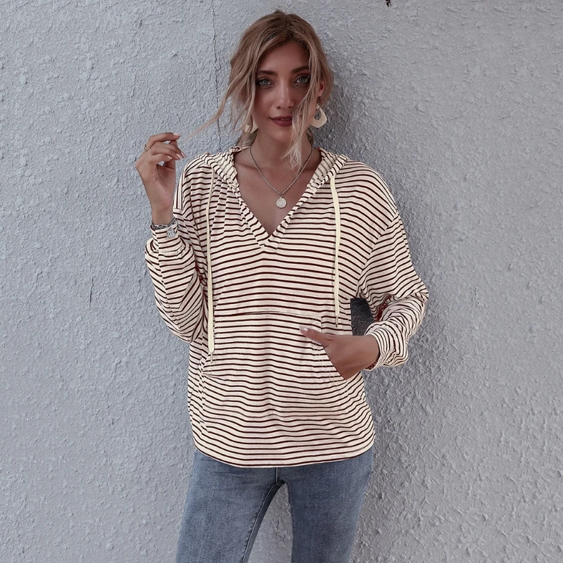 Women Long Sleeve Drawstring Hoodies Sweatshirt