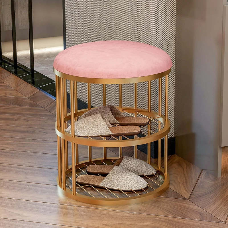

Nordic simple modern light luxury shoe changing stool creative net celebrity home entrance shoe cabinet shoe stool cabinets