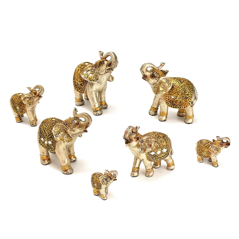 7 Pcs Mini Set Feng Shui Elegant Elephant Trunk Statue Lucky Wealth Figurine Crafts Ornaments Gift for Home Office Desktop Decor 7 Pcs Mini Set Feng Shui Elegant Elephant Trunk Statue Lucky Wealth Figurine Crafts Ornaments Gift for Home Office Desktop Decor