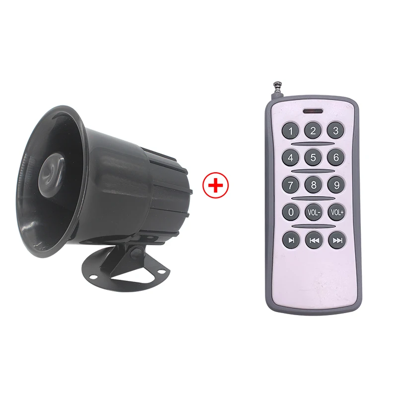 

JRHN002 32V 10W Multi-Tone horn Intelligent amplifier Horn Alarm With remote control(Black)