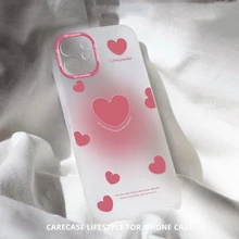 

cute lovely love heart matte phone case for iphone 11 pro max 13 12 mini shockproof back cover for iphone xr xsmax x se 2 8 plus