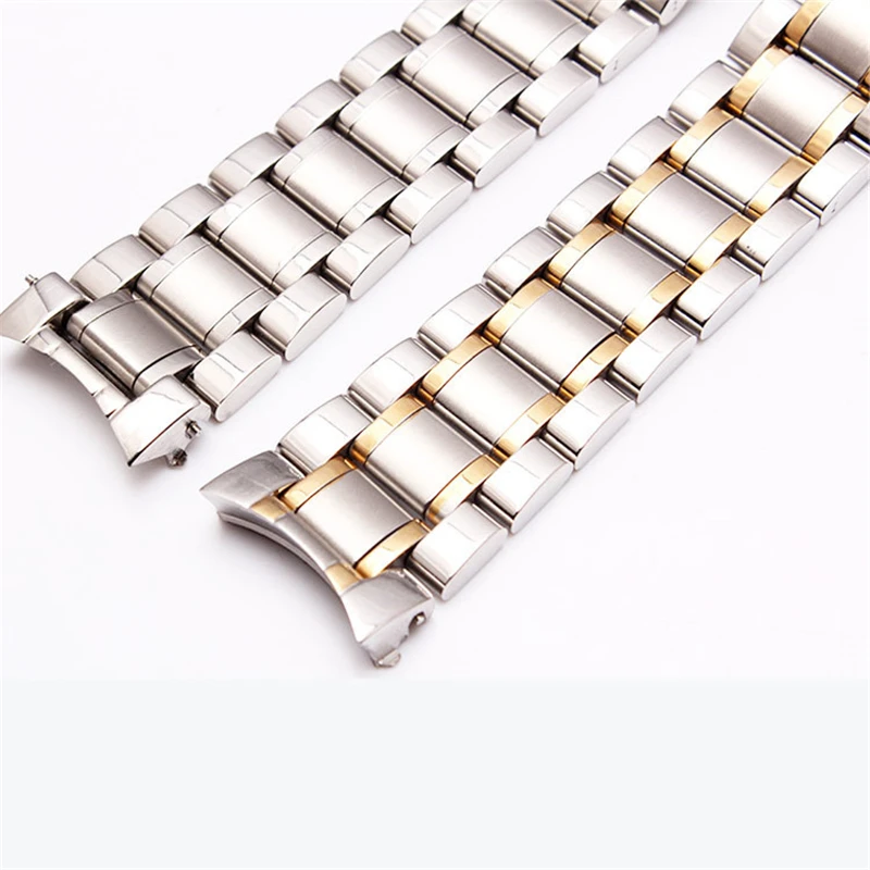 

19/20/21mm Watch Band Strap Stainless Steel Watchband Bracelet with solid arc interface