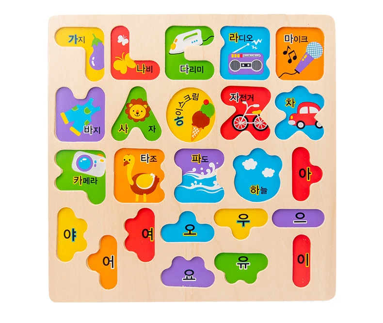 Kids Wood Korean Puzzles Cartoon 3d 
