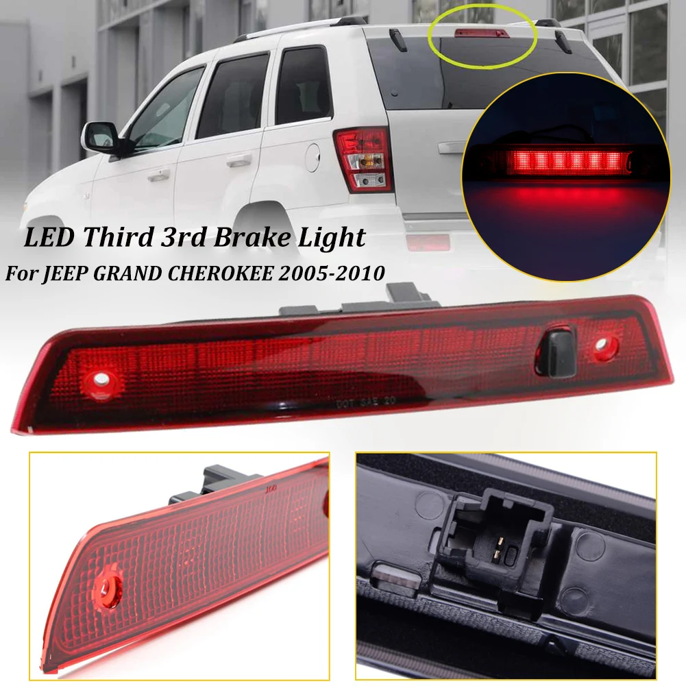 

LED High Mount Third 3rd Brake Light For JEEP GRAND CHEROKEE 2005-2010 Red Lens