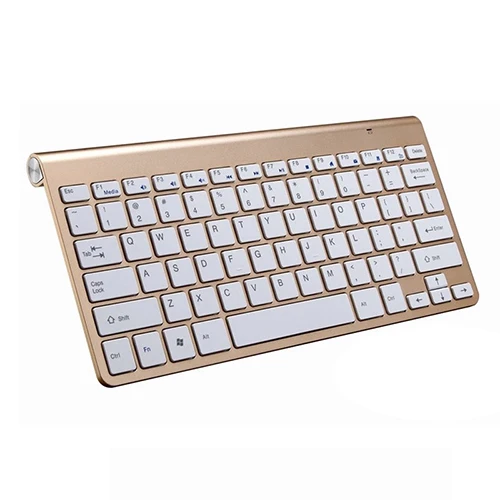 Only Gold Keyboard Ультратонкая беспроводная клавиатура 2,4G, мышь, комбинированная Бесшумная беспроводная клавиатура и мышь, набор для ноутбука, ноутбука, Mac, настольного ПК, телевизора, офиса - Цвет: Only Gold Keyboard