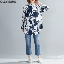 Plus Size Boho Beach Casual Floral Printed Blouse Women Cotton Linen Tops And Blouses 2020 Spring Cardigan Ladies Shirts Womens