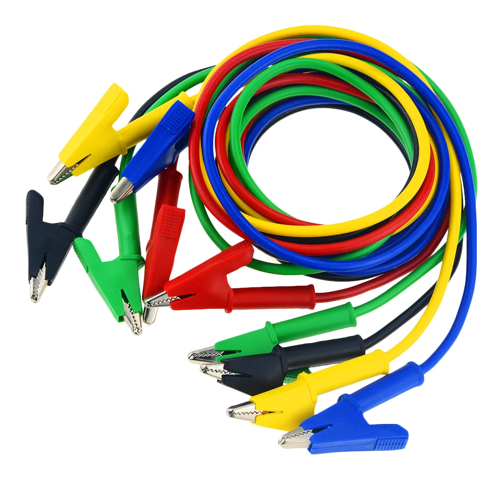 1 м двойной головкой Крокодил Зажимы провода перемычка Кабель с зажимами типа