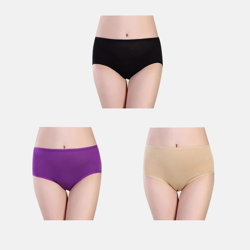 3pcs Menstrual Pants Leak Proof Panties Physiological Pants Women Underwear Period Cotton Waterproof Briefs plus size Breathable - Цвет: 12
