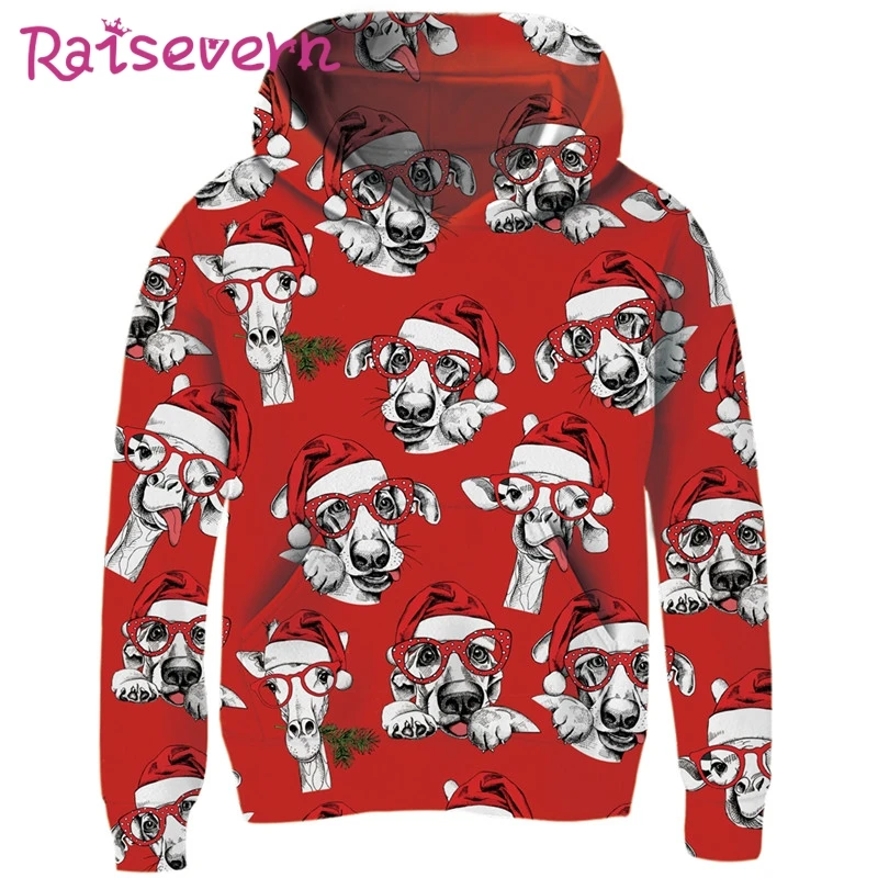 Детские толстовки с капюшоном 3D принтом пиццы кота поросенка RAISEVERN унисекс для