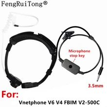 Microphone à gorge, oreillette, Tube acoustique discret, jack 3.5mm, casque pour Vnetphone V6 V4 FBIM V2 500C, Interphone Bluetooth BT