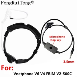 Auricular de tubo acústico para Vnetphone V6, V4, FBIM, V2 500C, Bluetooth, intercomunicador BT, micrófono de garganta, Conector de 3,5mm