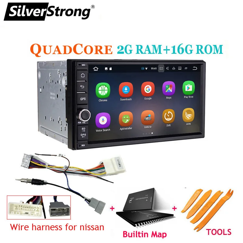 SilverStrong " IPS lcd двойной Din Android9.0 Универсальный 2Din DVD Android автомобильный gps Радио Универсальный 7 дюймов авто стерео 2din 706 - Цвет: 706X30 forNissan