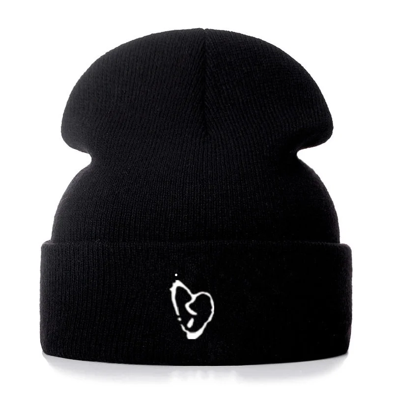 XXXTENTACION bad vibes forever Beanies для осени и зимы, вязаные повседневные теплые шапки Skullies для мужчин и женщин, шапки - Цвет: Черный