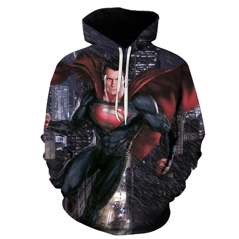 Brand Men Hoodie Superhero 3D Digital Print Sweatshirt Superman Print Pullover menwomen Casual Long Sleeve Pocket Cap Sportswear