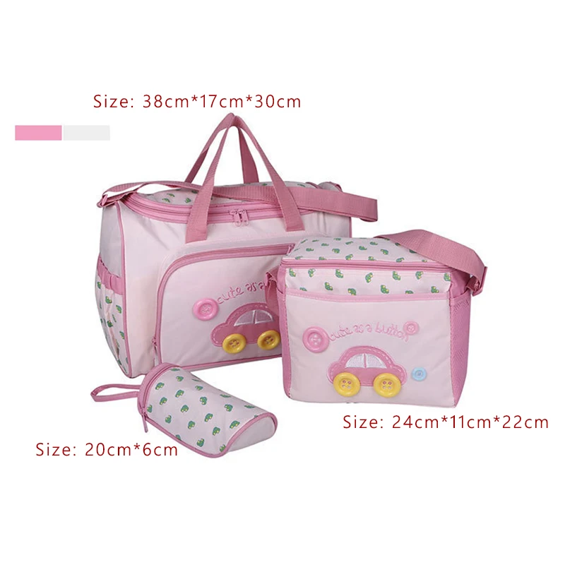 Pink set 1 Многофункциональная сумка для детских пеленок, памперсов сумка Детская сумка для кормления коляска модная сумка на молнии для беременных сумка на одно плечо для мамы - Цвет: Pink set 1