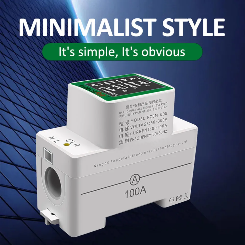 Medidores de tensão Voltímetro e Amperímetro Medidor de Energia 300v e 100a Wattímetro Multifuncional ac 50 wattimetro multifuncional voltimetro amperimetro medidor de energia ac 50 300v 100a 01