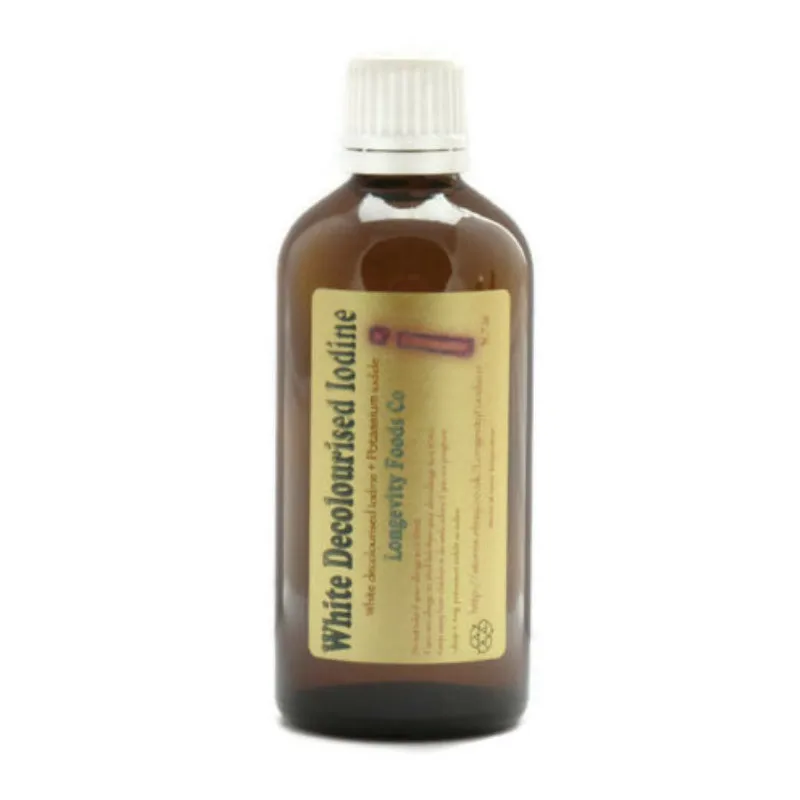 

Liquid White Iodine + Potassium Iodide 100ml. Hair/ Nails, Multi-Mineral