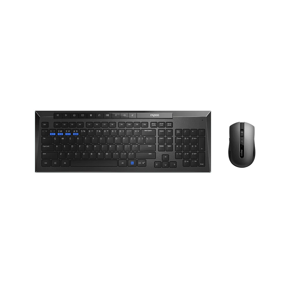 

Rapoo 8200M Multi-mode Silent Wireless Keyboard Mouse Combos Bluetooth 3.0/4.0 RF 2.4G switch between 3 Devices Connection