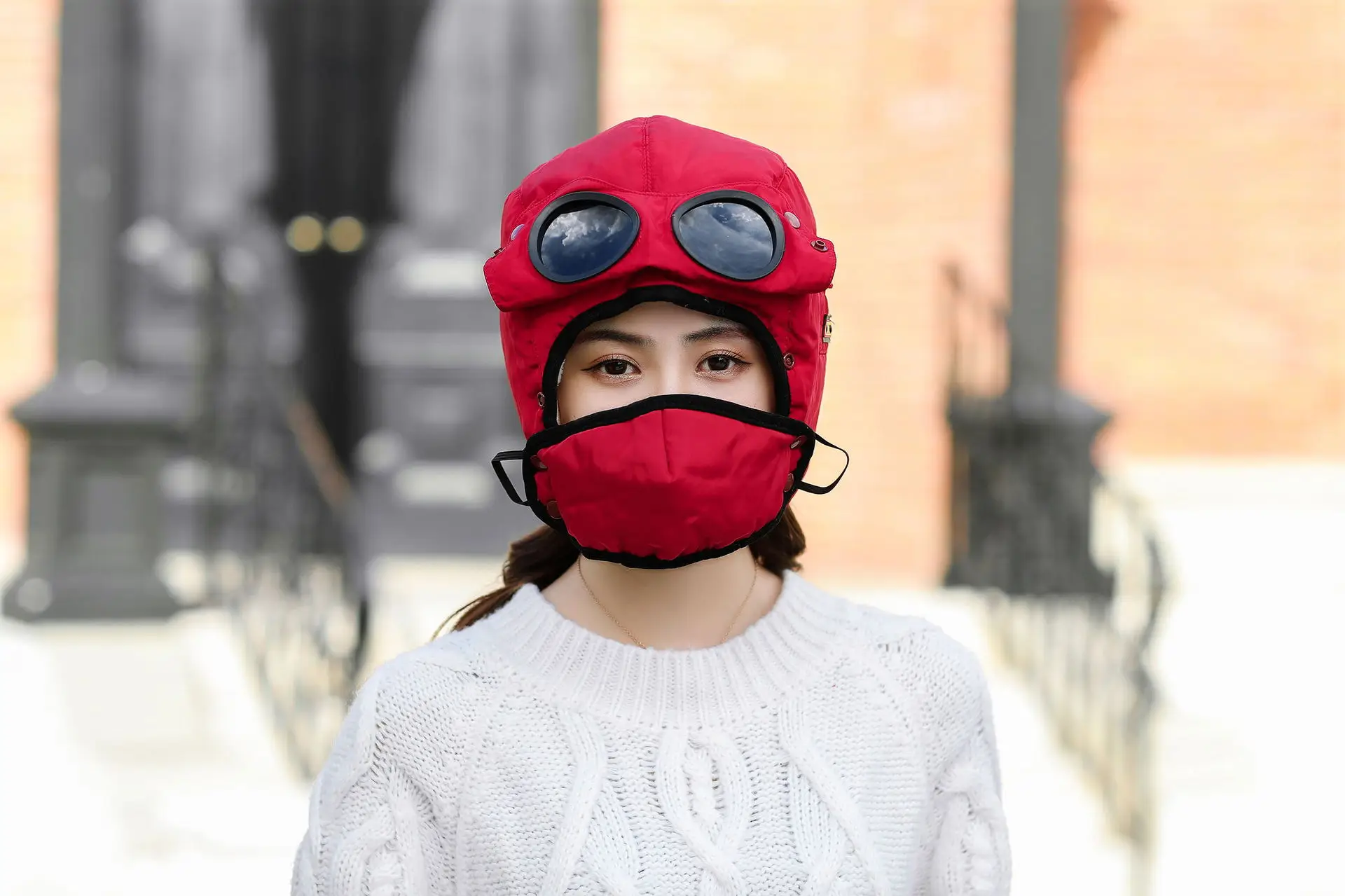 Winter Hats for Women Skiing Thermal Hat Fishing Cycling Hiking Caps Outdoor Glasses Mask Motorcycle Caps Women Cap for Cold