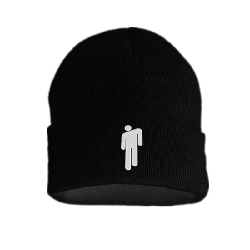 Горячая Billie Eilish Beanie Женская и Мужская 5 цветов унисекс Stickman вязаная шапка капот вязаная шапка мешковатая удлиненная шапка зимняя шапка