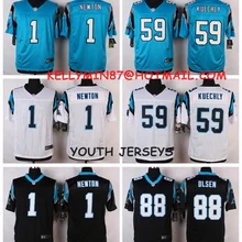 Stitiched, Carolina, Cam Newton, Luke Kuechly, Greg Olsen, для молодежи, детский трикотаж