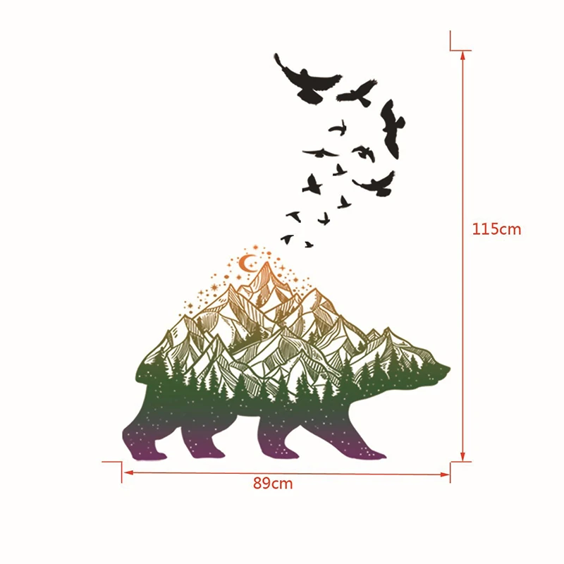 Us 3 64 25 Off Forest Bear And Birds Removable Diy Wall Art Sticker Decal Room Bedroom Decor Closet Glass Sticker On Aliexpress