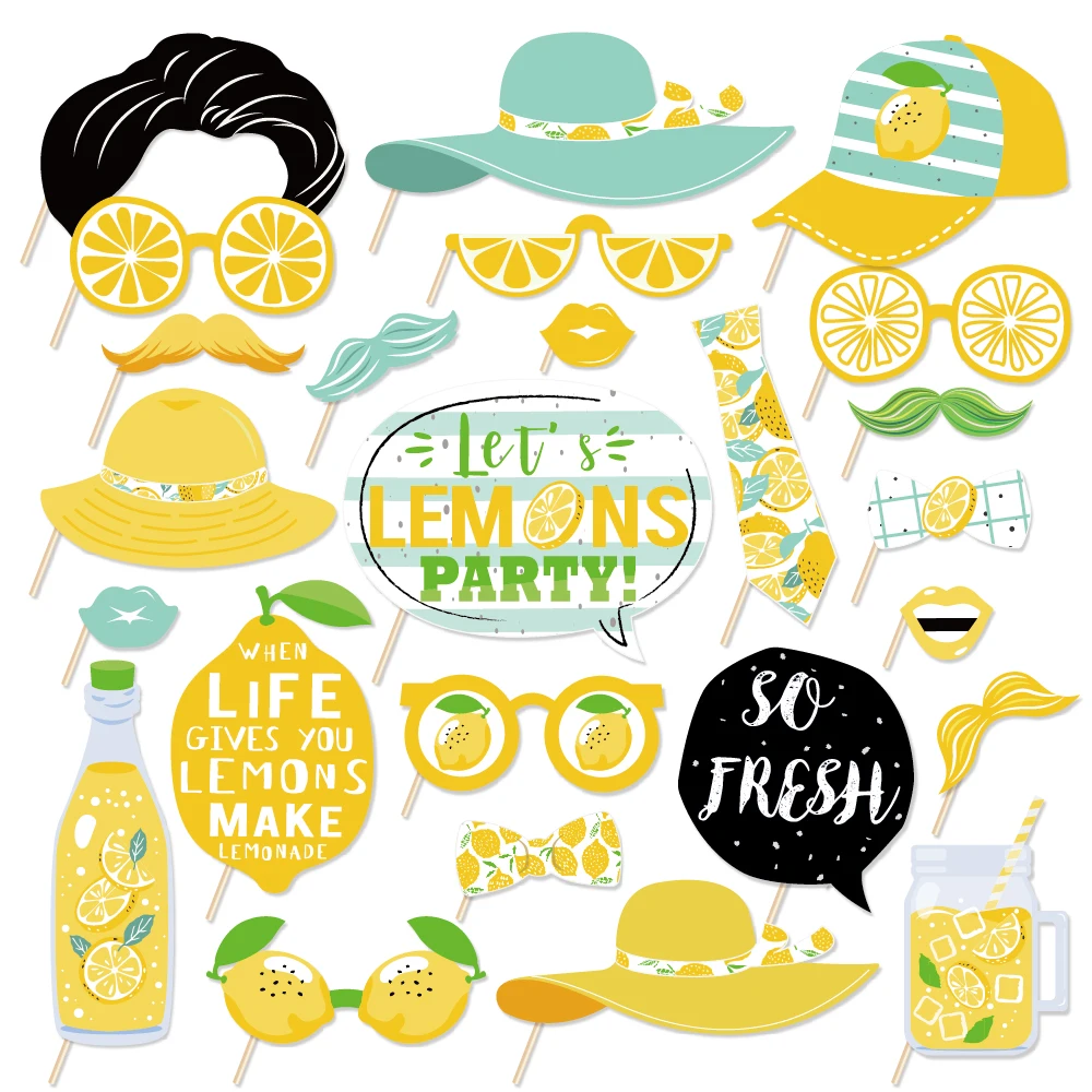 Let's Lemon Party Decorations DIY реквизит для фотостудии летние свежие фрукты вечеринки