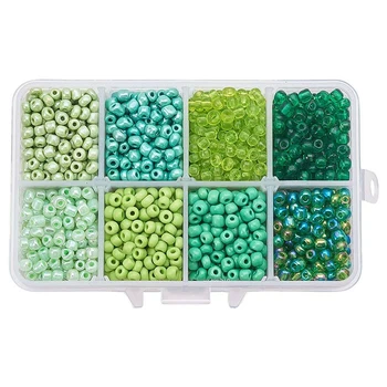 

Transparent Round Glass Seed Beads 4MM Multicolor Box Set