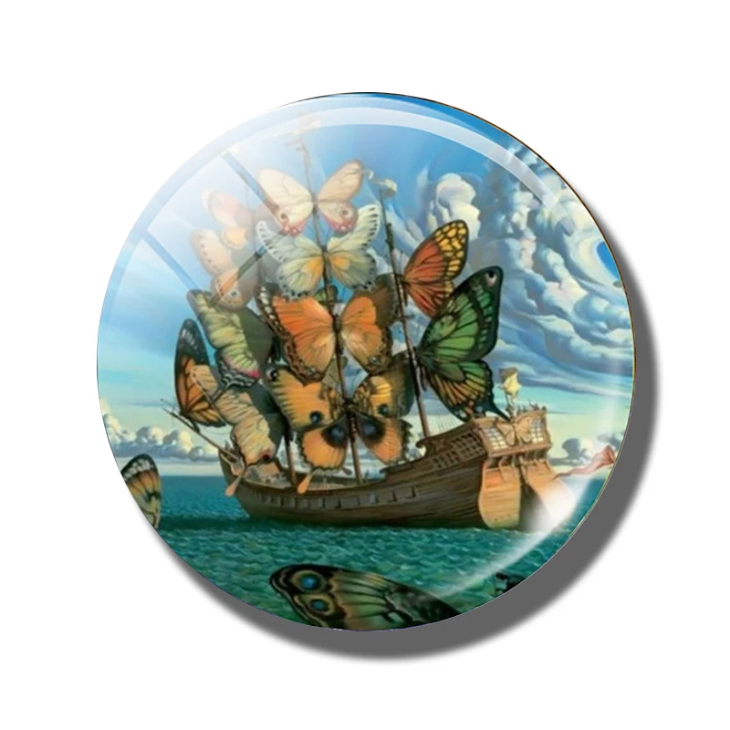 Dali Salvador, Rene Magritte, Pablo Picasso Surrealist живописец художественный сувенир магниты на холодильник стеклянные магнитные наклейки - Цвет: PACK OF 1