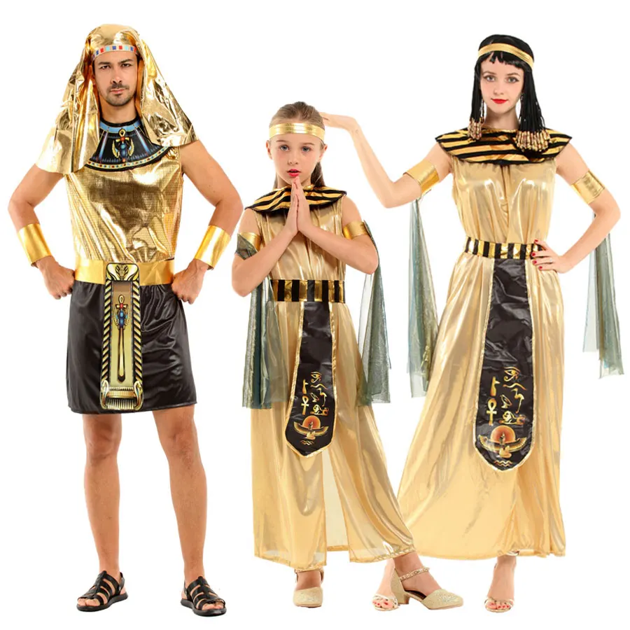 فوق راهب تمارين الصباح  Umorden Halloween Costumes Women Cleopatra Men Pharaoh Costume Girls  Egyptian Princess Cosplay Purim Carnival Fancy Dress Gold - Cosplay Costumes  - AliExpress
