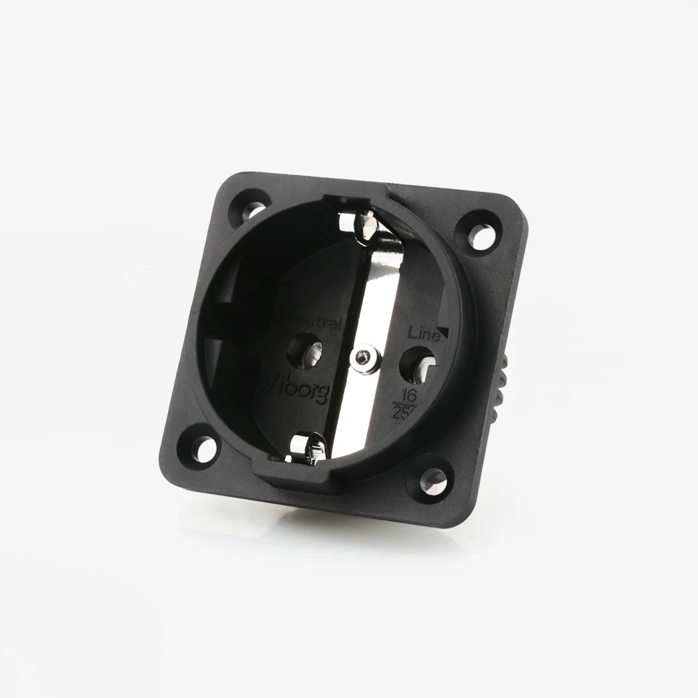 Viborg Ve01r Cobre Puro Schuko Sockets eu Chassis de Poder Tomada Europeia Banhado a Ródio ac 250v 16a Alta Qualidade