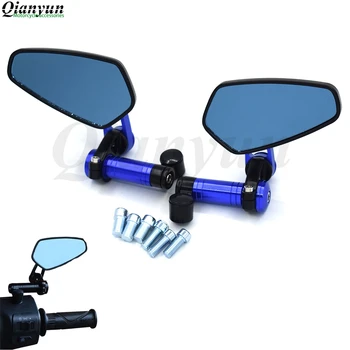 

Universal CNC motorcycle rearview mirror blue anti-glare convex mirror For Yamaha YZF600R YZF750 YZF1000 R XJR1300 FJR1300 XTZ12