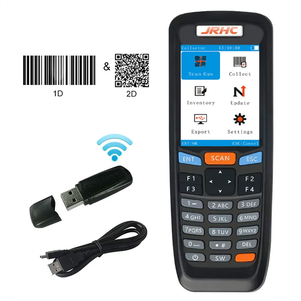 computer scanner Trohestar Barcode Scanner Portable Reader 1D 2D QR Bar code Scanners Handheld Inventory Data Collector For Logistics Market scanspeeder Scanners