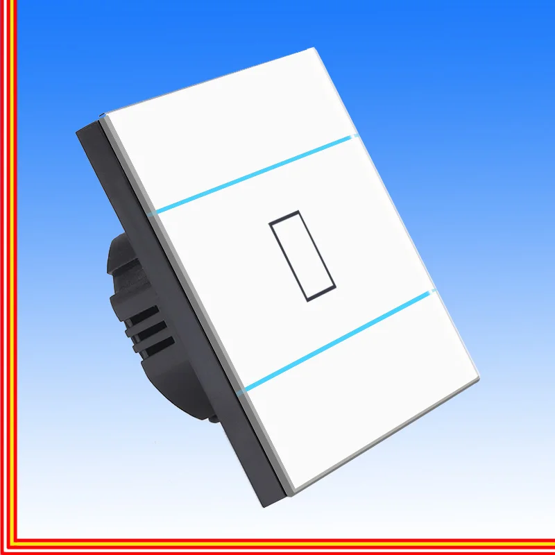 

Eu Standard Wall Light Touch Switch 220v Smart Switch With 1 Gang White Waterproof Toughened Glass Panel For Wall Lights