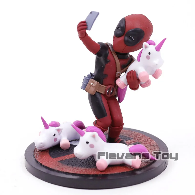 Q Fig Marvel Deadpool Unicornselfie ПВХ фигурка Коллекционная модель игрушка кукла для украшения
