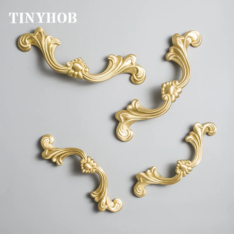 europeu retro latao ouro pull para guarda roupa 03