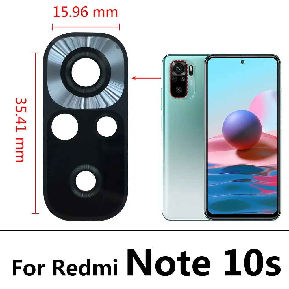 2Pcs Rear Back Camera Glass Lens For Xiaomi Redmi Note 8 Pro 7 9 9S 10 Pro 10s 8T 9A 9C / Mi Note 10 10T Pro Lite With Adhesive 