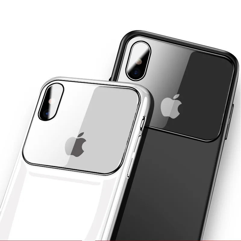 Для iPhone7 8 plus x xs xr xsmax Чехол для мобильного телефона стеклянный зеркальный чехол с рисунком все-в-одном защитный чехол